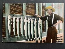 Postcard Beaver Dam WI - Fisherman with His Days Catch - Beaver Lake picture