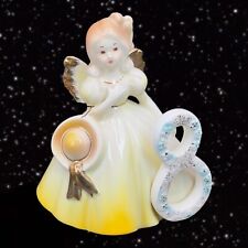 Vintage Josef Originals Birthday Angel Age 8 Yellow Dress with Bonnet Porcelain picture