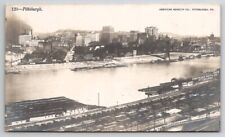 Pittsburgh PA RPPC View of Waterfront Cityscape Railroad 1905 Postcard V21 picture