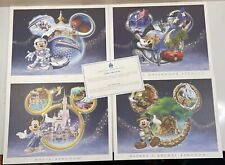 Mickey Mouse Four Disney Theme Park Collector Set of Lithographs picture