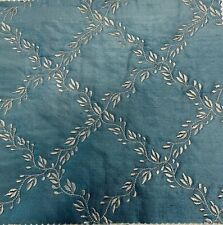 Designer Dupioni Quilted Silk Fabric Teal & Gold picture