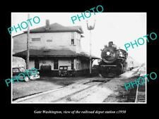 OLD 8x6 HISTORIC PHOTO OF GATE WASHINGTON THE RAILROAD DEPOT STATION c1950 picture