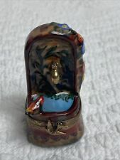 Limoges France Peint Main WATER FOUNTAIN WITH BIRD Trinket Box picture