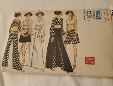 Vtg 7577 Vogue 1969 RARE Crop Top, Low Waisted Pants, Skirt Sexy Size 10 EUC picture