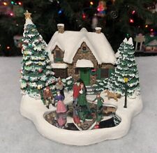 Vintage 2004 Thomas Kinkade SKATERS POND Christmas Village House: Teleflora Gift picture