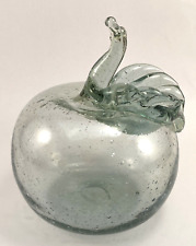 Hand Blown Apple Swan Stem Hollow Glass Bubbles Paperweight picture
