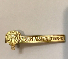 VFW Vintage Tie Bar Clip 1996-1997 Gold Tone Hot Air Balloon Above & Beyond picture