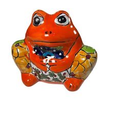 Frog Planter Pottery Mexican Ceramic Talavera Hand Painted Decor Art picture