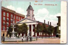 Chambersburg Pennsylvania Court House Streetview DB Cancel WOB Postcard picture