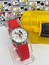 VINTAGE BRADLEY SWISS MICKEY MOUSE WATCH MECHANICAL WITH BONUS CASE picture