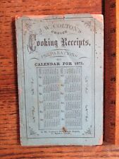 Antique Vintage Ephemera RARE 1871 Coltons Cook Book Cookbook Advertising picture