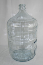 Vtg. Bluish Tint Glass Jug, Bottle Crisa Mexico Embossed Checkered 5 Gallon picture