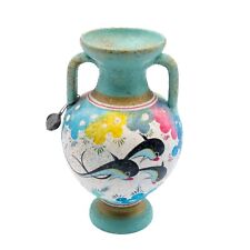 Minoan Museum Copy Handmade Pottery Dolphin Vase #193 Kreta Crete 1500 BC 5.5