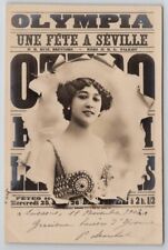 RPPC Risque Glamour Girl 1902 Model Showgirl Poster Masked Border Postcard S21 picture