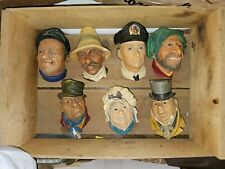 Vintage Bossons Chalkware Congleton England Head Lot of 7 picture