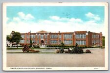 SOMERSET PA PENNSYLVANIA Postcard Junior Senior High School Exterior View c1938 picture