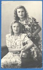 Portrait of two beautiful girls Vintage photo picture