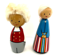 2 USSR Salvo Wooden Dolls Handmade 4¼