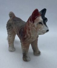 Vintage Red and Black Schnauzer Dog Figurine 3 inch - Porcelain - Occupied Japan picture