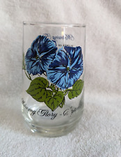 Vintage Brockway Flower of the Month Glass Tumbler Morning Glory picture