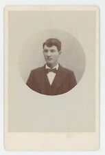 Antique Circa 1880s ID'd Cabinet Card Handsome Man Named William Edgar Baily picture