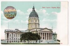 Kansas State Capitol Building, Topeka c1910 State Seal, grounds picture