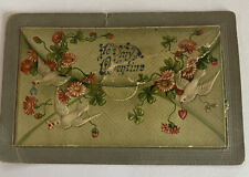 Vintage Ornate Valentine's Day Card c1912 with foldout scene picture