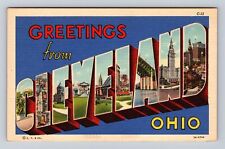Cleveland OH-Ohio, General LARGE LETTER GREETING, Antique Vintage Postcard picture