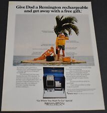 1969 Print Ad Art Sexy White Bikini Blonde Pinup Remington Shaver Man Island leg picture
