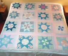VINTAGE / ANTIQUE HAND STITCHED 100 YEAR OLD PATCHWORK QUILT STARS picture