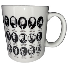 United States Presidents Coffee Cup Mug 12oz George Washington -Bill Clinton VTG picture