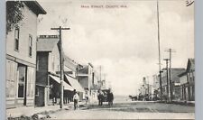 DOWNTOWN MAIN STREET c1910 cadott wi original antique postcard wisconsin history picture