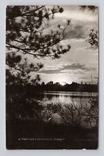 Postcard RPPC A Northern Wisconsin Sunset Lake Scenic View posted 1949 picture