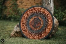 Vegvisir New Designer Round Wooden Working Viking Shield Gift symbol protection picture