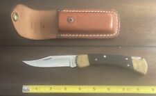Vintage Buck 110 + 1991 Lockback Hunter Folding Knife & Original Leather Sheath picture