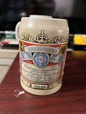 Budweiser Red Label Stein Made in Brazil by Ceramarte 1990 Vntage Lager Beer picture