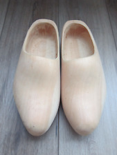 Vintage Dutch Wooden Clogs Handmade Holland Shoes Unpainted Sz 23 cm Netherlands picture