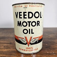 Vintage Veedol Motor Oil Can Quart QT Tide Water Tin Metal EMPTY picture