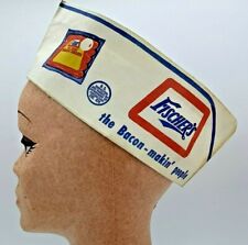 Vintage Fischer's The Bacon-makin' People Paper Butcher Hat 1975 Paperlynen picture
