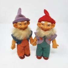 Set of 2 Vintage Rubber Gnome Elf Dolls 1950's picture