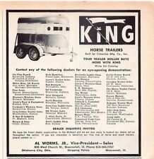 King Horse Trailers Western Cowboy Al Worms Jr Vintage Magazine Print Ad picture