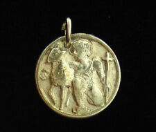 Vintage Silver Saint John the Baptist Medal Catholic PY Petite Medal Small Size picture