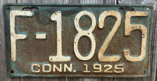 RARE 1925 CONNECTICUT LICENSE PLATE #F-1825, 96 YEARS OLD picture