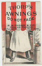 Before After Metamorphic Thorps Awnings 1896 Trade Card picture