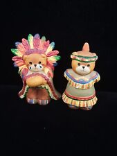 Enesco Lucy & Me Native American Indian Bear Figurines Chief, Mother with Baby picture