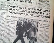Battle of DIEN BIEN PHU Ends First French Indochina War Vietnam 1954 Newspaper picture