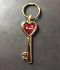 Vintage Keychain MAUI Fob Ring KEY TO MY HEART ❤️ Made In USA Hawaii Travel 🌴 picture