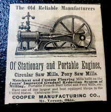 ORIGINAL 1881 Cooper Saw Mill Farm Advertising - Mt. Vernon - Ohio picture
