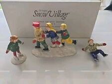 DEPT 56 CRACK THE WHIP SKATERS 5171-3 SET OF 3 SNOW VILLAGE CHRISTMAS picture
