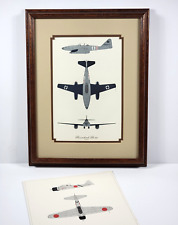 Military Aircraft German Messerschmitt Framed Print 1967 +Japan Mitsubishi Zero picture